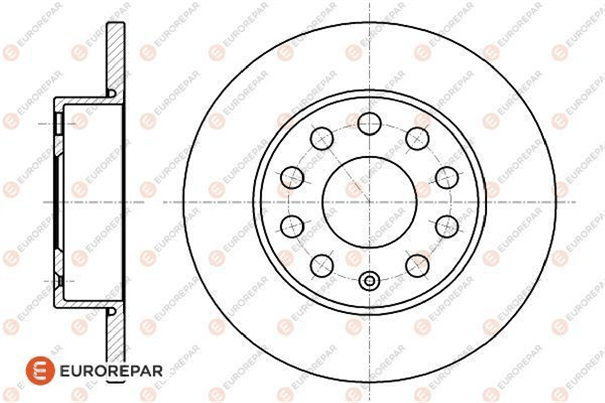 EUROREPAR 1618882080 - Fren Diski Arka - Vw Caddy-golf5-golf6-jetta-a3-leon