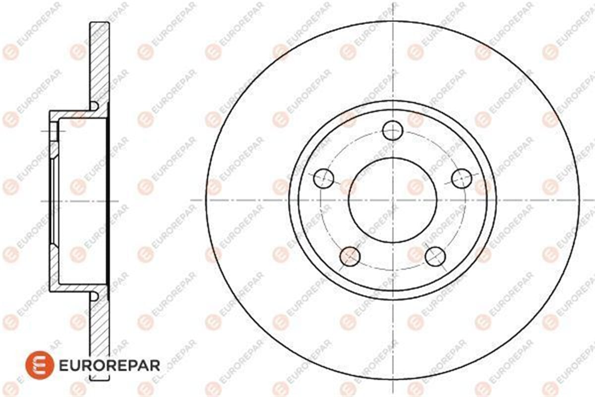 EUROREPAR 1618883080 - Fren Diski Ön - Vw A100
