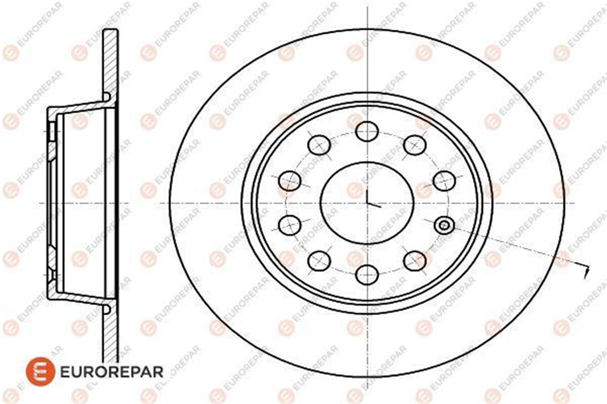 EUROREPAR 1618886780 - Fren Diski Arka - Vw Golf6-golf7-jetta-caddy-a3-leon