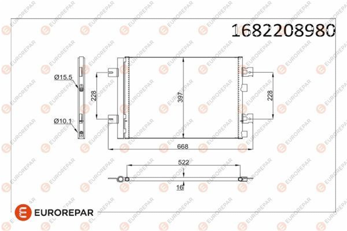 EUROREPAR 1682208980 - Klima Radyatörü - Renault Clio Iv/duster/sandero/logan