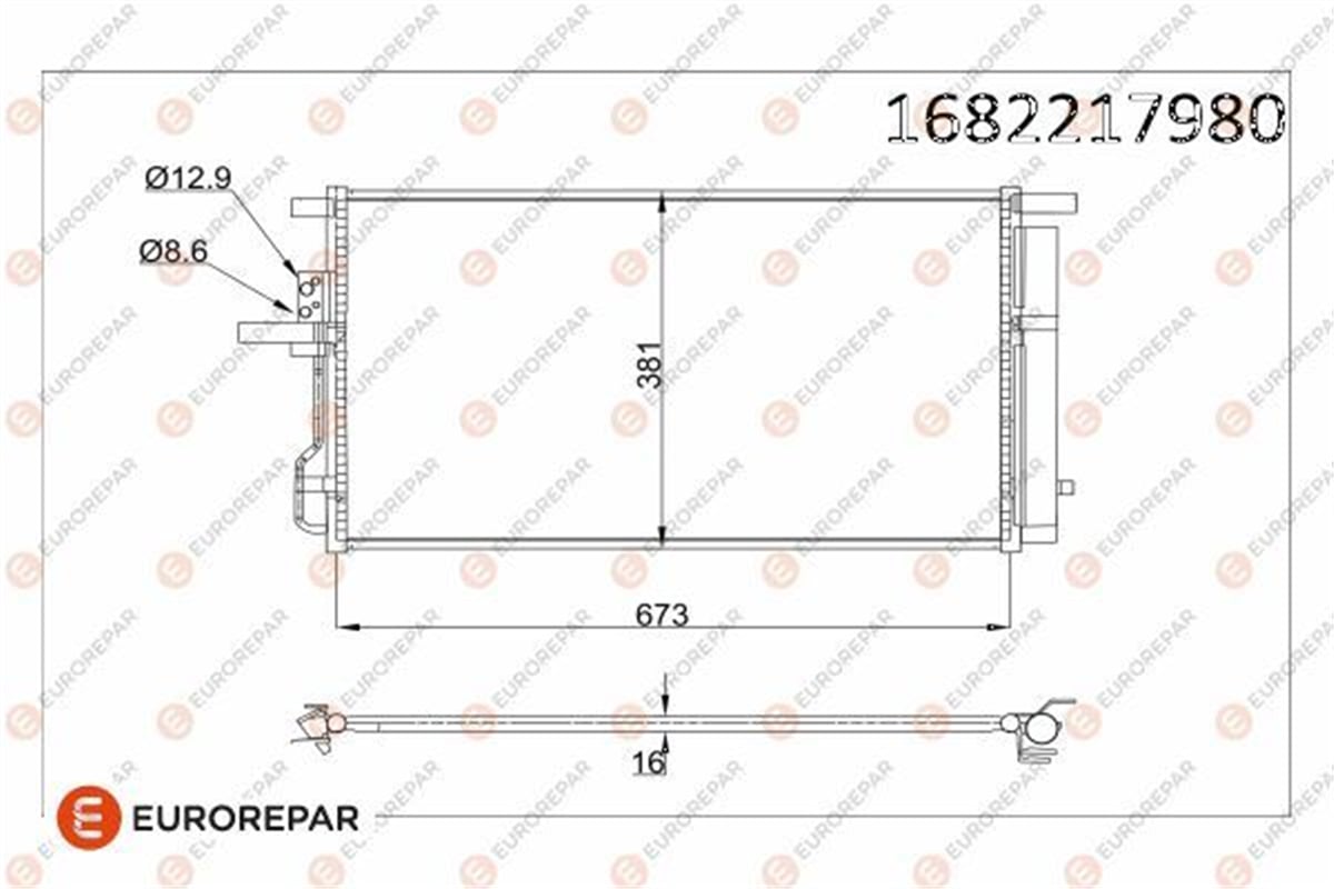EUROREPAR 1682217980 - Klima Radyatörü - Kore Tucson / Sportage