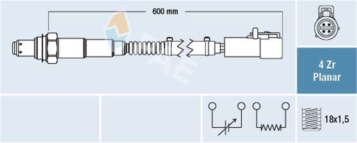 FAE 77419 - Oksijen Sensörü - Ford Focus Ii Iii C-max Volvo C30 S40 Ii S60 Ii S80 Ii V40 V60 I