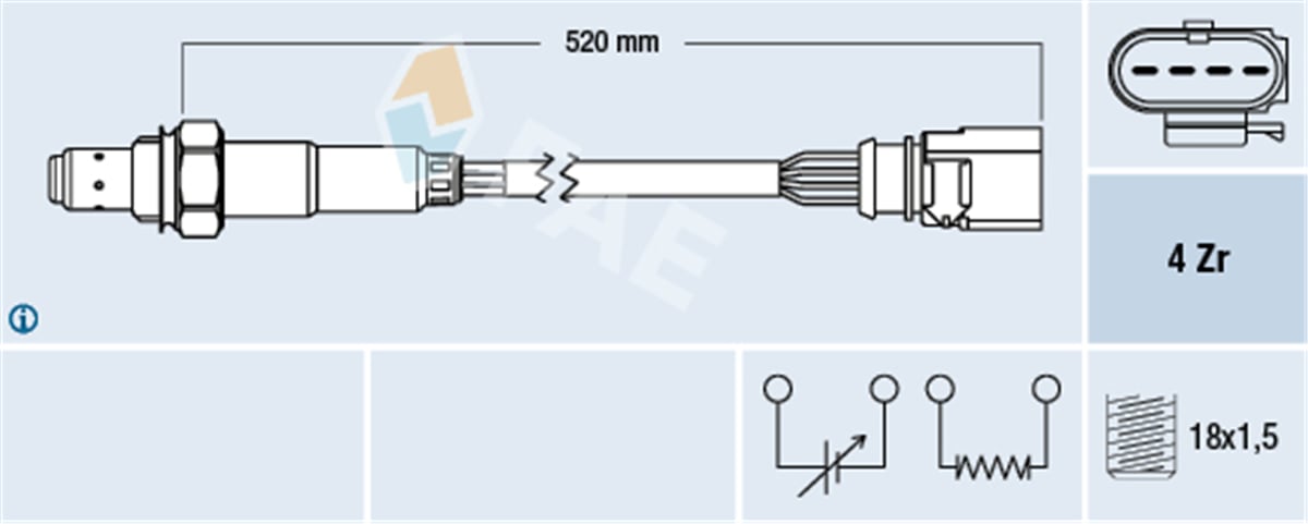 FAE 77438 - Oksijen Sensörü - Vw Golf5-golf6-polo-ibiza-fabia