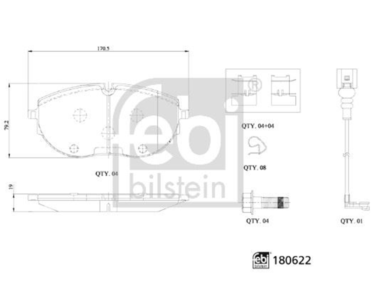 FEBI 180622 - Fren Balatasi Ön - Vw T7