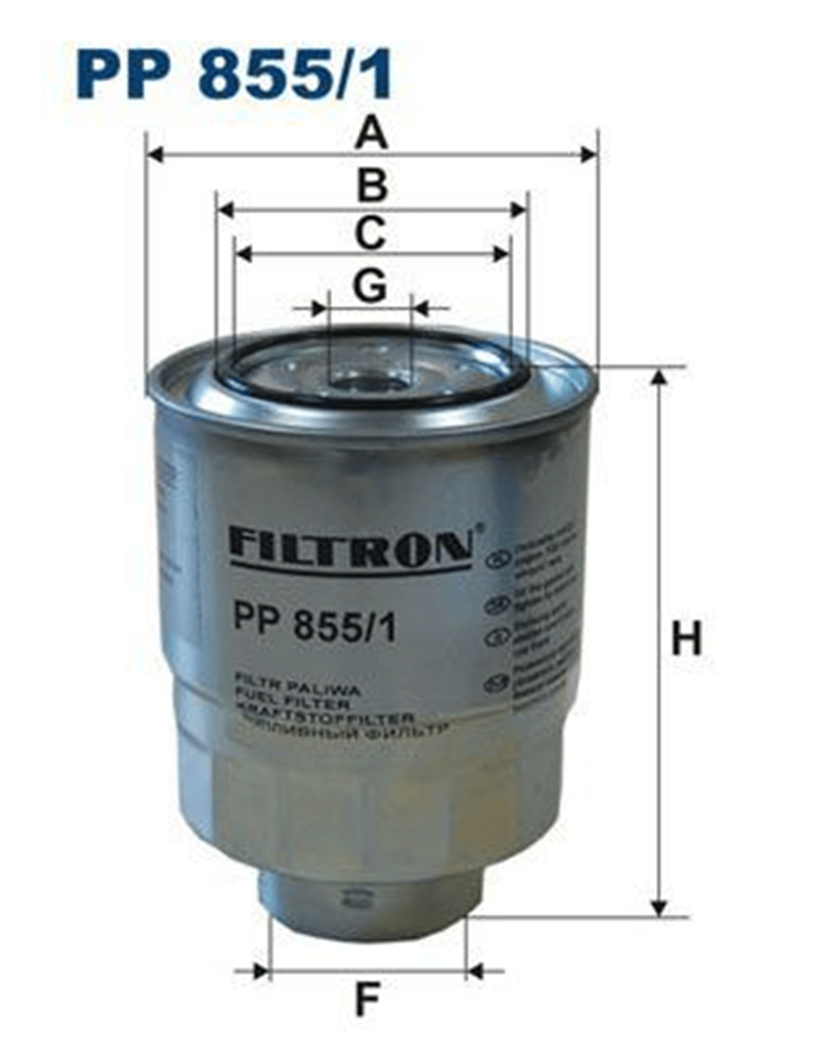 FILTRON 855 - Yakit Filtresi - Ford Ranger/toyota / Volkswagen / Mazda / Daihatsu