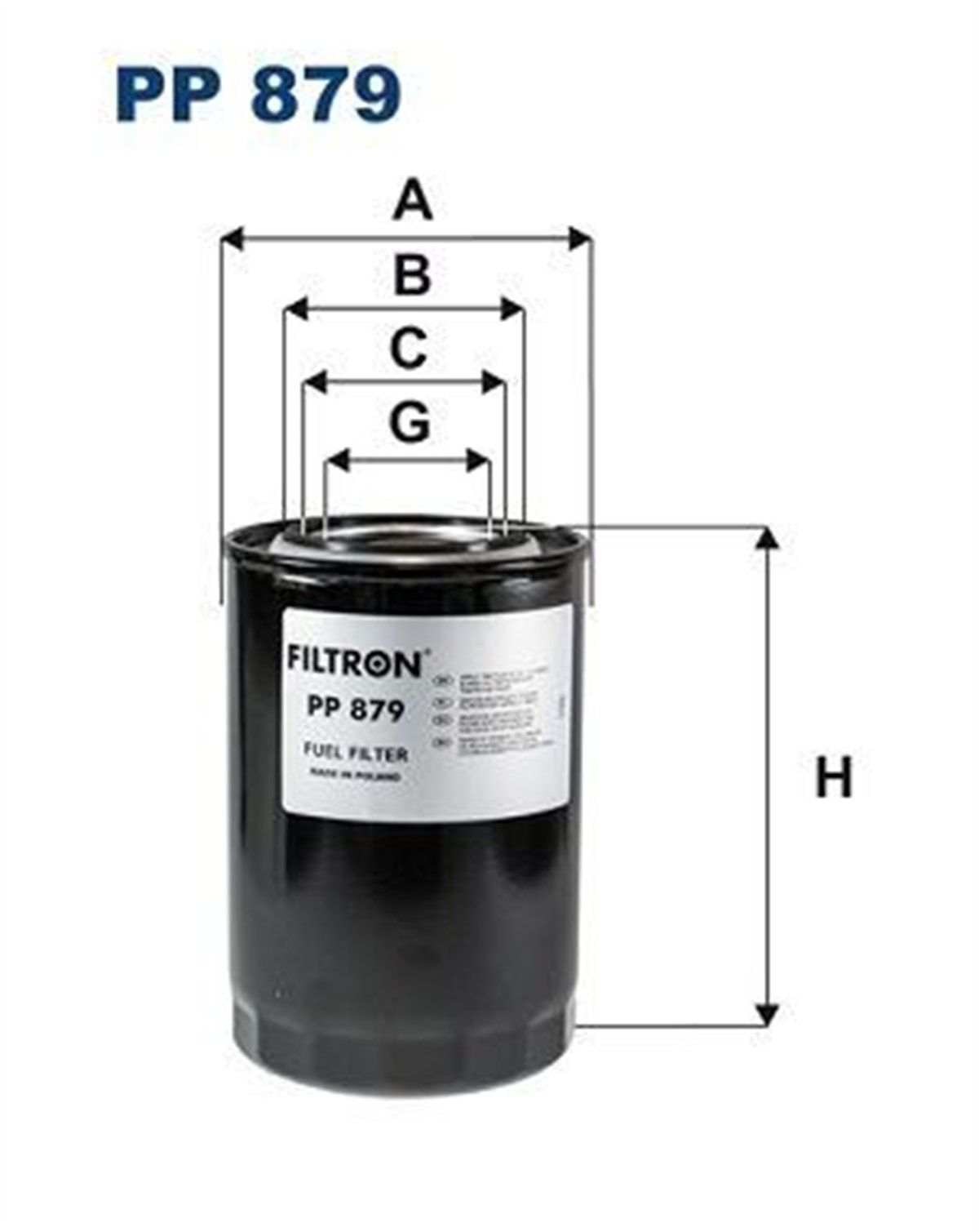 FILTRON 879 - Yakit Filtresi - Av Agco, Allis-chambers, Braud, Fiat, Fiat-hitachi, Fiatallis, Hitachi, Iveco, Perkins, Poclain, Sperry New Holland