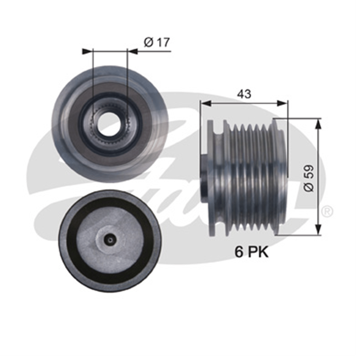 GATES OAP7112 - Alternatör Kasnagi - Ford Focus/c-max/kuga