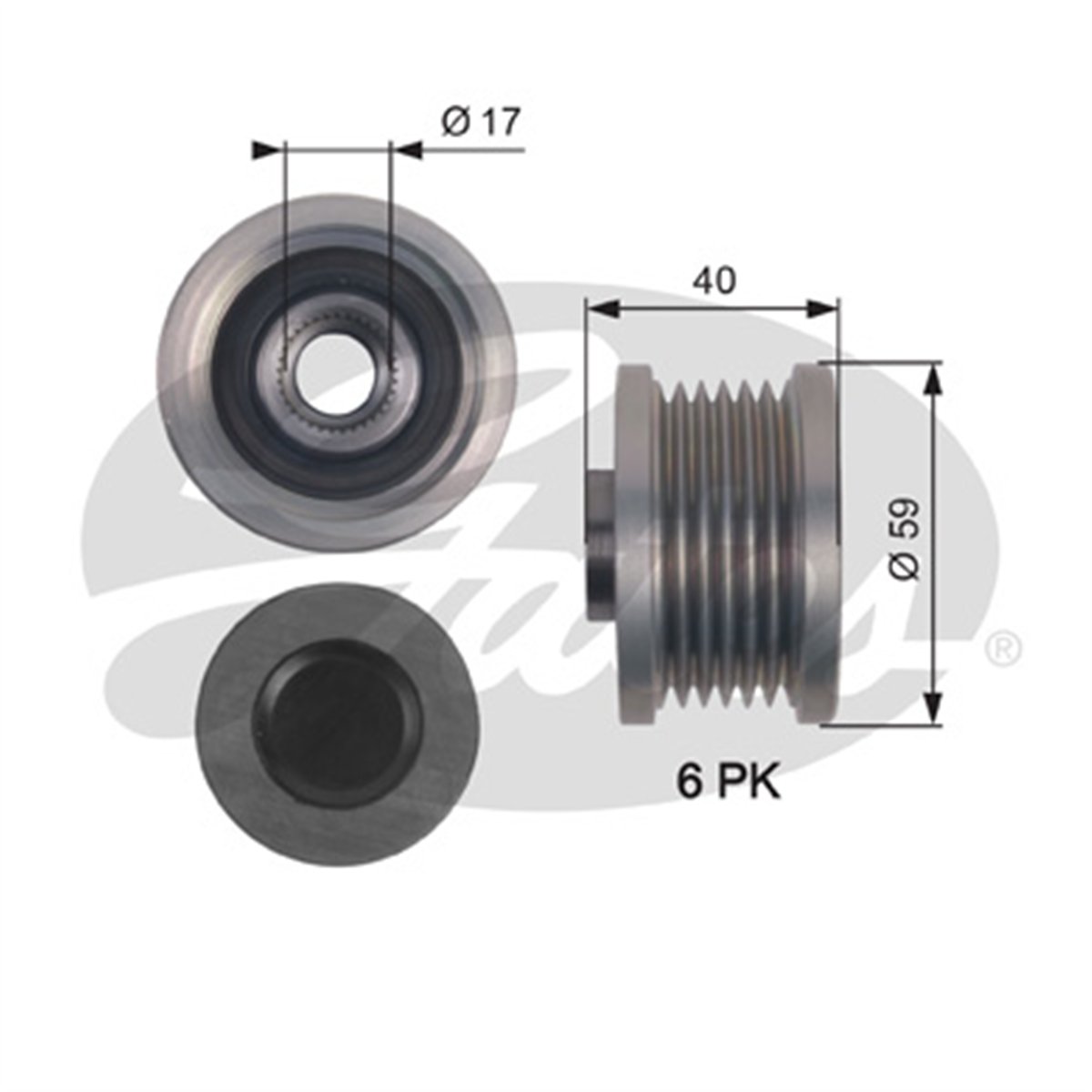 GATES OAP7144 - Alternatör Kasnagi - Opel Astra J Insignia A Cruze Aveo T300
