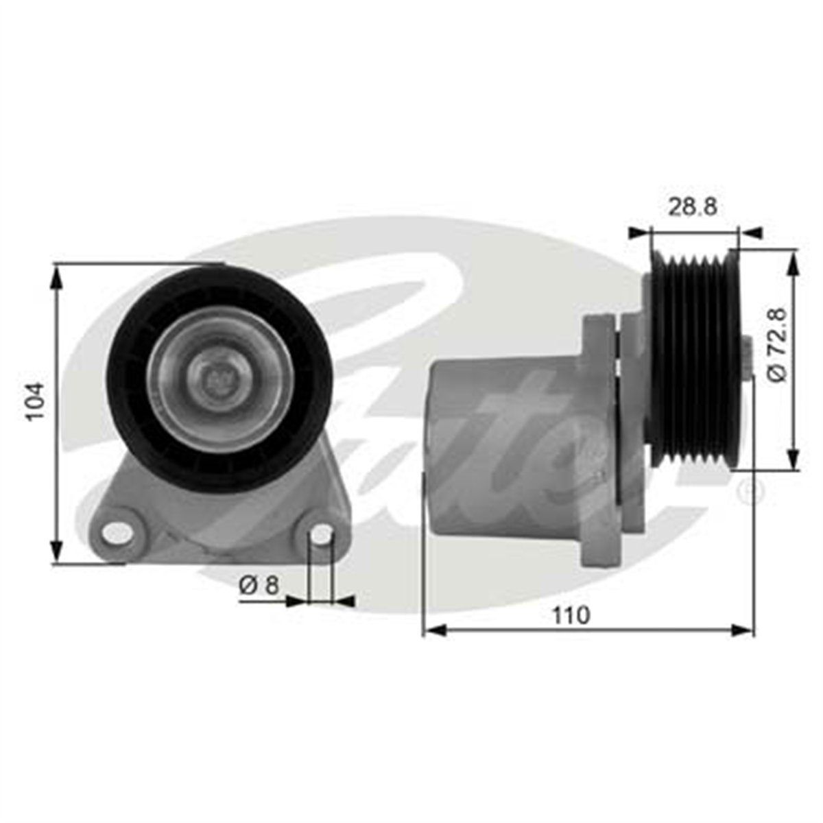 GATES T38204 - V Kayis Gergisi Komple - Ford Transit V-184/mondeo