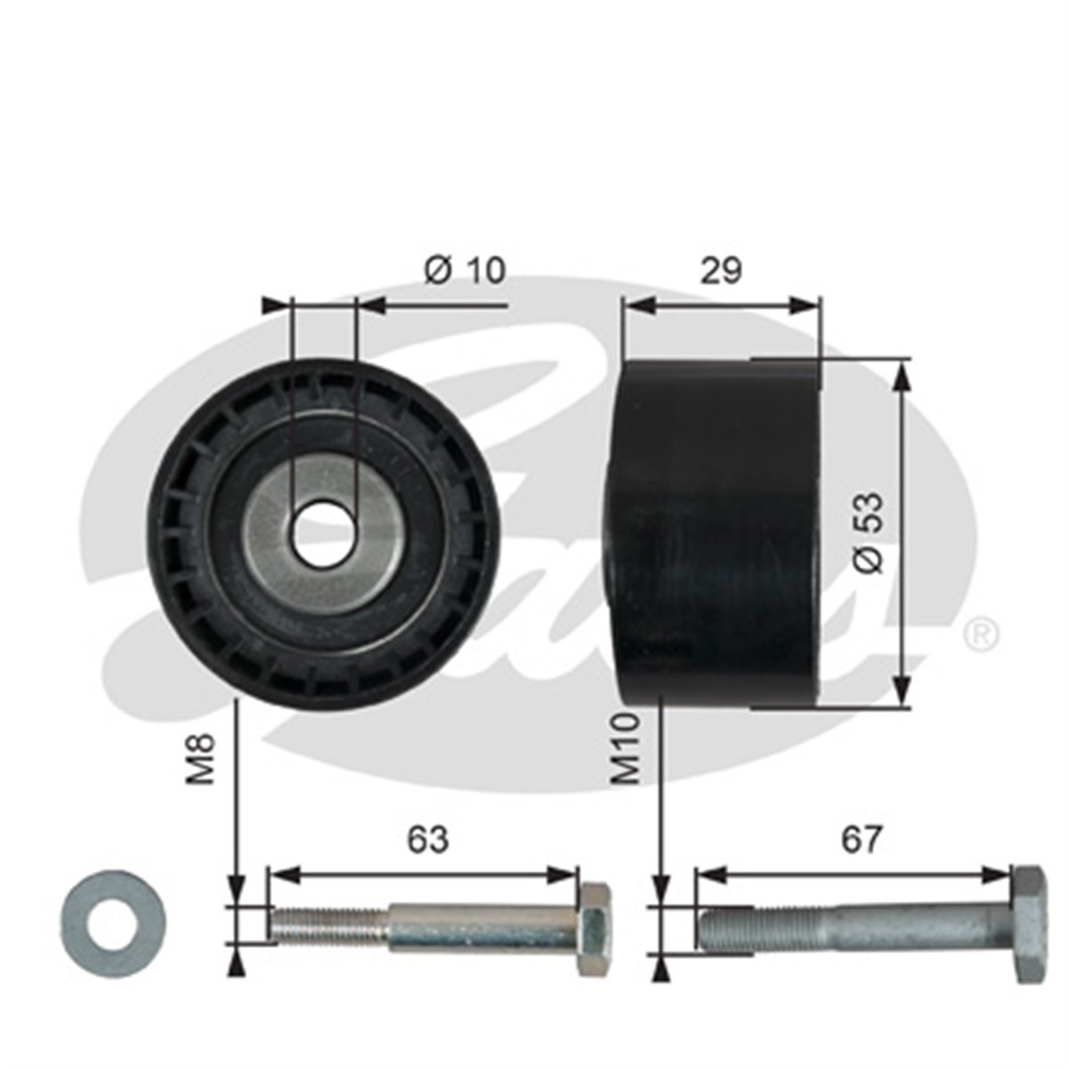 GATES T42140 - Eksantrik Gergi Rulmani - Fiat Doblo/linea/bravo/fiat 500/giulietta/combo D