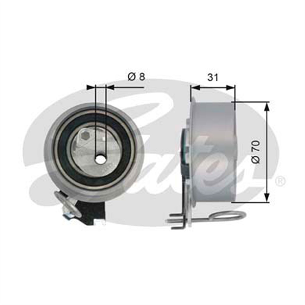 GATES T43135 - Eksantrik Gergi Rulmani - Kore I30/elantra/matrix/coupe/tucson