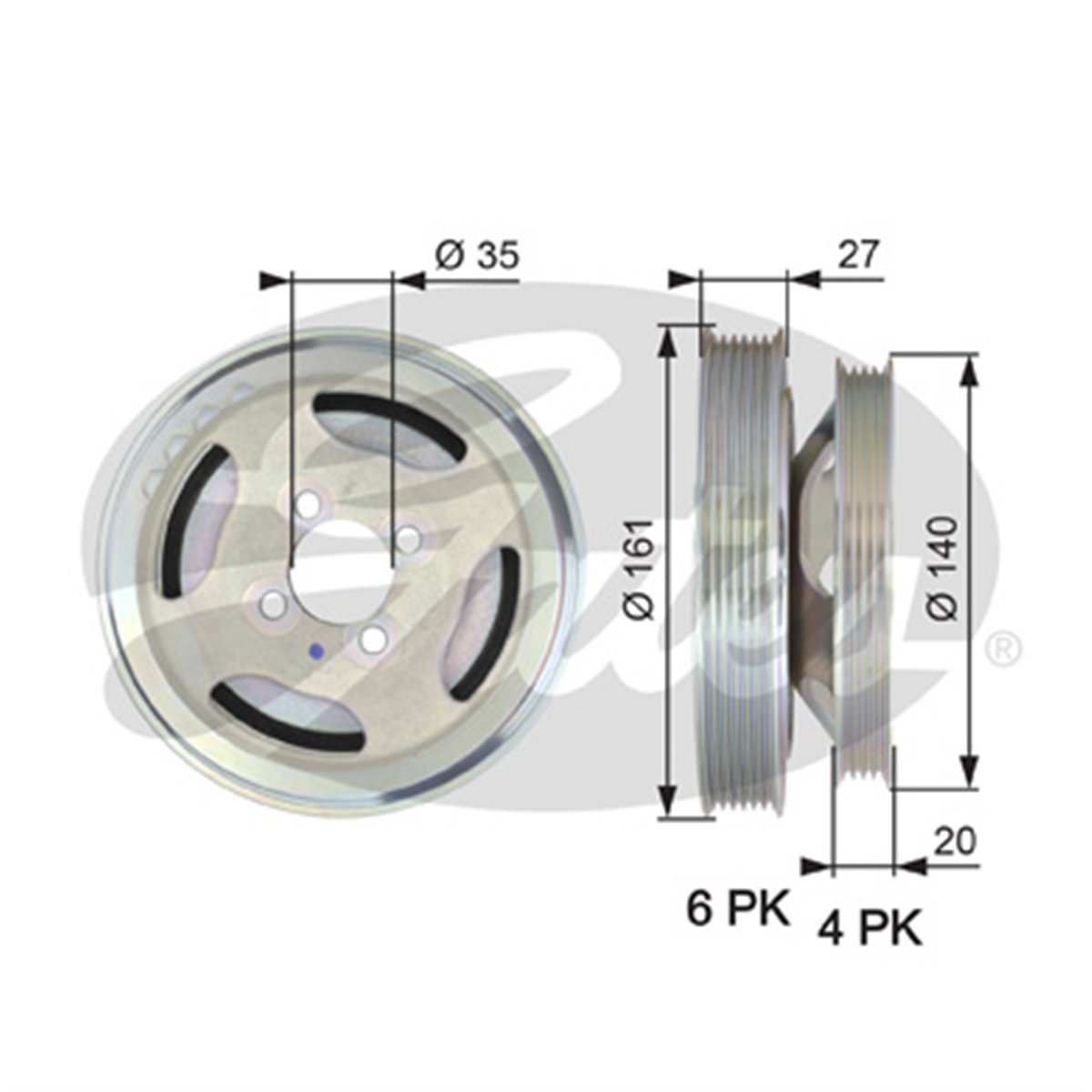 GATES TVD1075 - Krank Kasnagi - Fiat Albea-doblo-linea