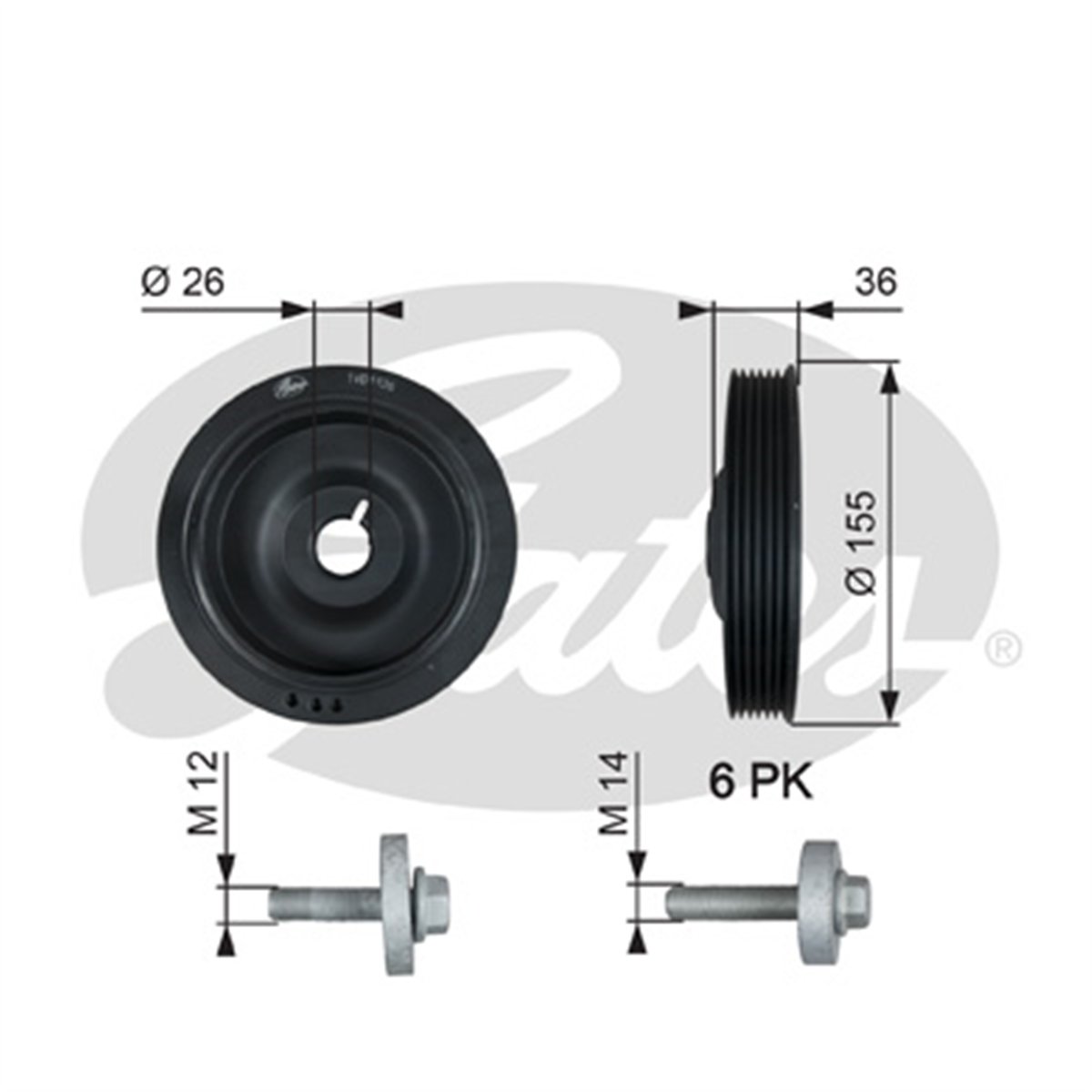 GATES TVD1126A - Krank Kasnagi - Renault Clio Ii-iii-symbol Thalia-mgn Ii-iii-fluence-kng Ii-iii-modus