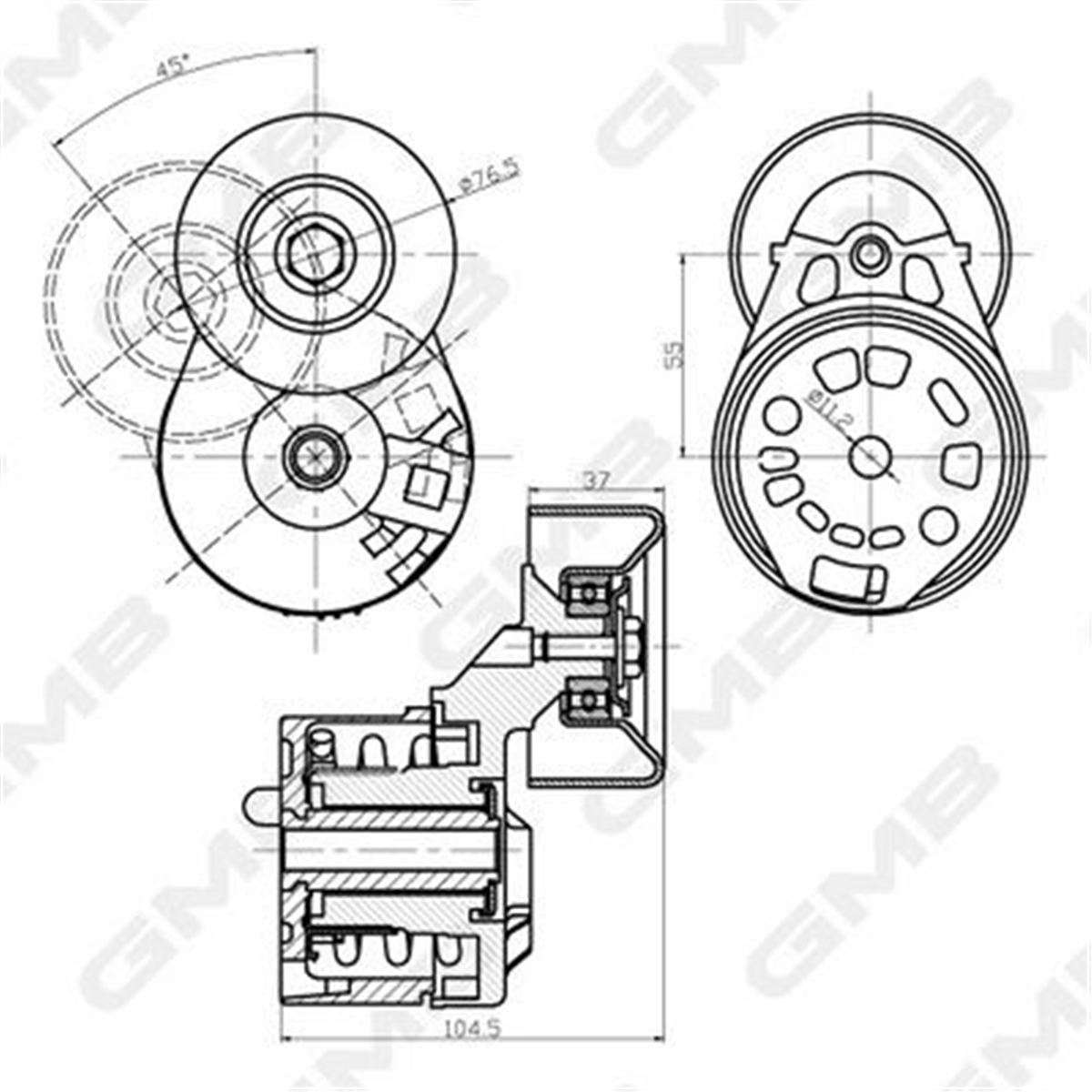 GMB GAT32340 - V Kayis Gergi Rulmani - Ford Transit V-184