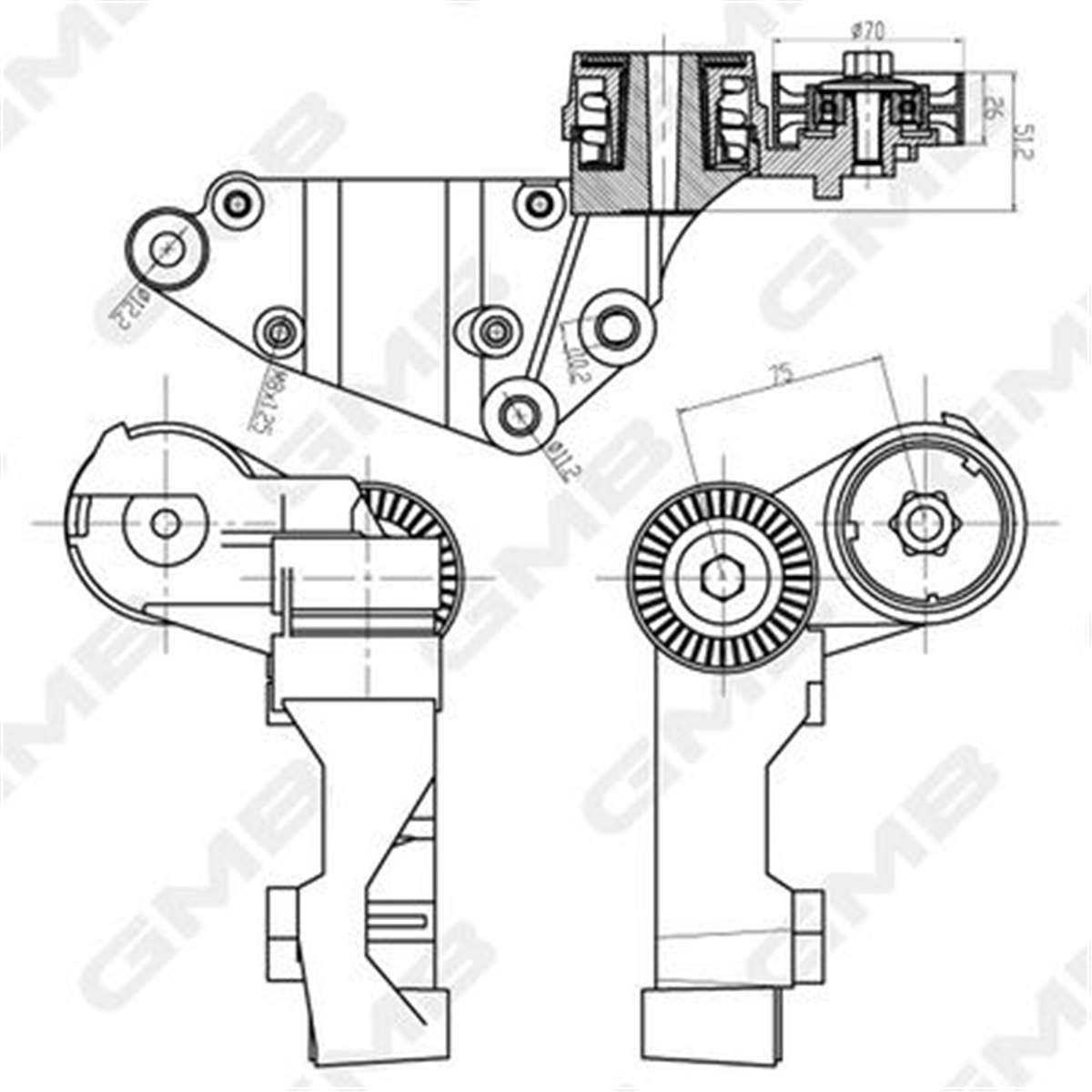 GMB GAT32360 - V Kayis Gergi Rulmani - Ford Connect/focus