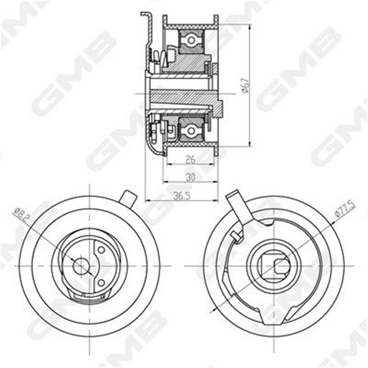 GMB GTB0270 - Eksantrik Gergi Rulmani - Vw Passat-golf3-caddy-a4