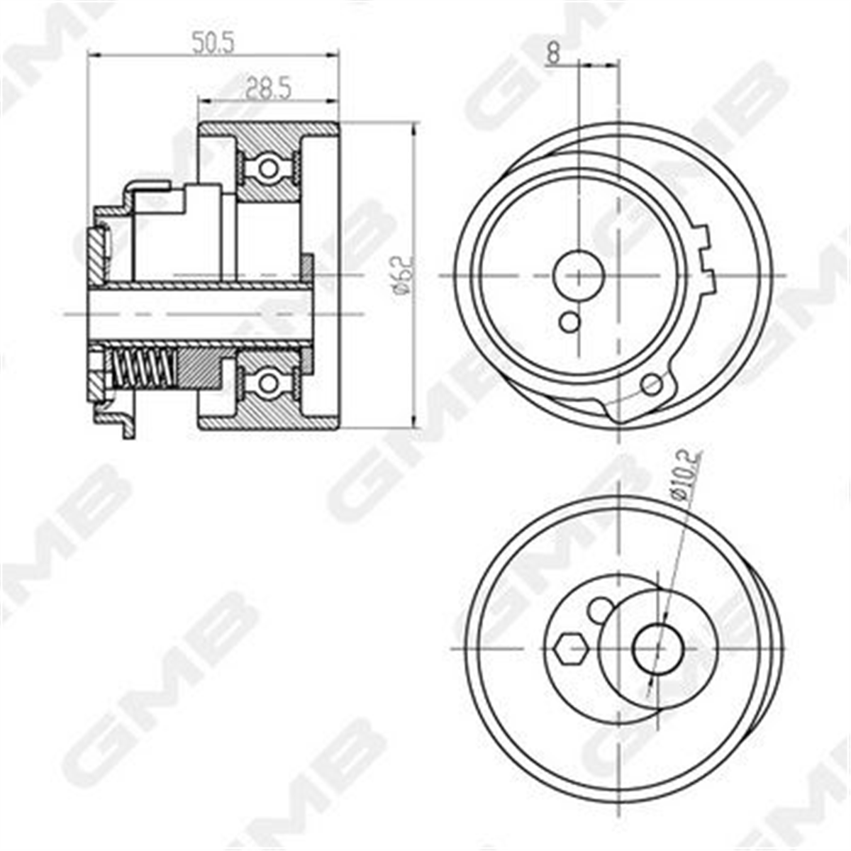 GMB GTB0870 - Triger Gergi Rulmani - Japon 626 (ge, Gf)