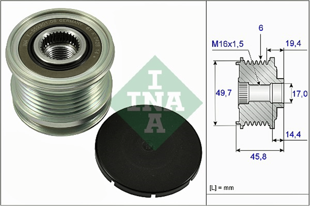 INA 10 - Alternatör Kasnagi - Mercedes W204-205-212-222-172-447-639-906 Sprinter