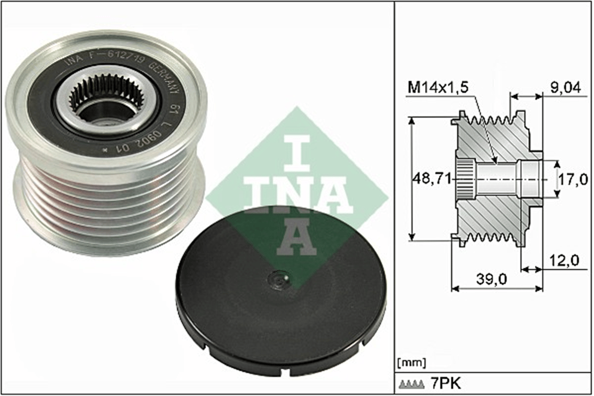 INA 10 - Alternatör Rulmani - Bmw E81-e82-e87-e88-e90-e91-e92-e93-e60-e61-x5 E70