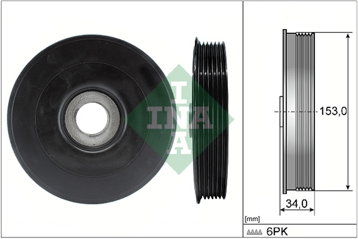 INA 10 - Krank Kasnagi - Ford Fiesta/fusion/focus/c-max 206/c2/c3/307/bipper