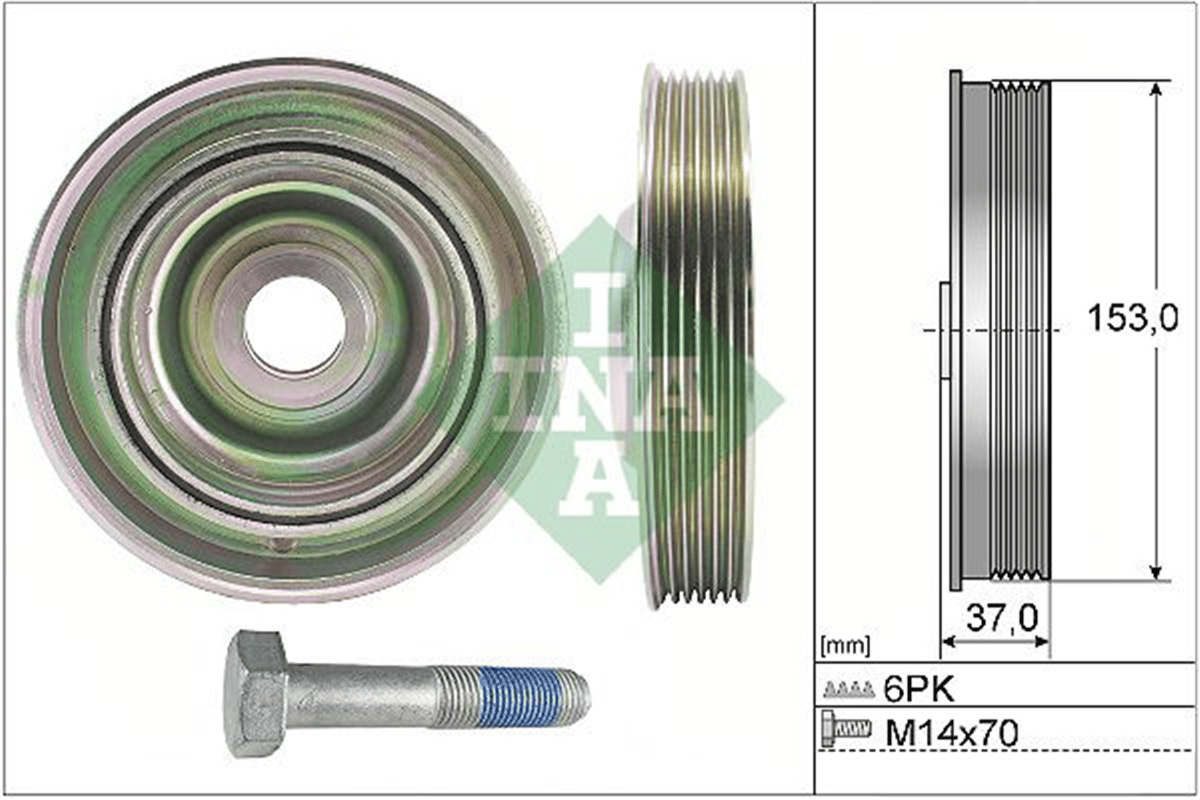 INA 20 - Krank Kasnagi - Ford Focus Ii Mondeo Kuga 307 308 3008 407 5008 Expert C4 C5 Jumpy S40 V50 Scudo