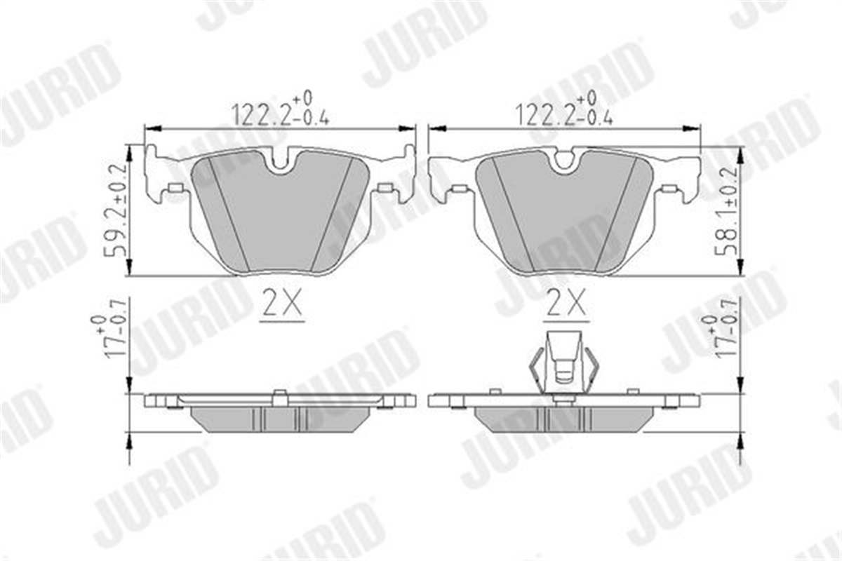 JURID 573224J - Fren Balatasi Arka - Bmw E60-e61-e63-e64