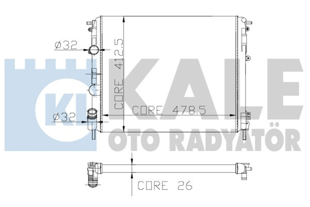 KALE 0528321AB - Su Radyatörü - Renault Clio Ii/dacia Logan