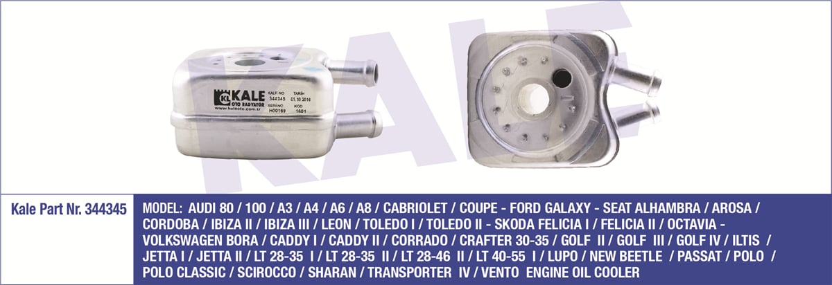 KALE 344345 - Yag Sogutucusu - Vw T4-lt-golf-a3-a4-crafter