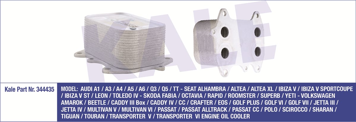 KALE 344435 - Yag Sogutucusu - Vw Golf6-polo-caddy-crafter-t5-a3-leon