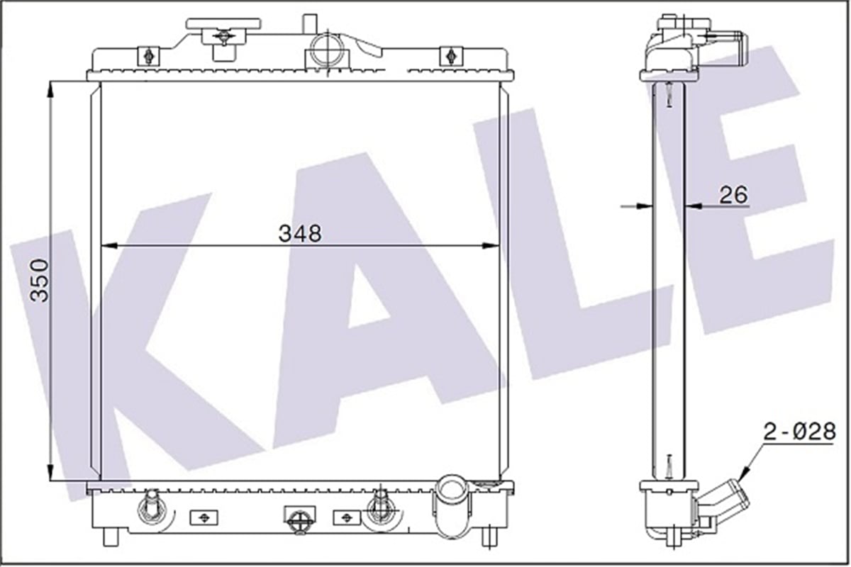 KALE 348445 - Su Radyatörü - Japon Civic (eg, Eh, Ej, Ek, El) At : Hrv (gh) At 1.6 99-05