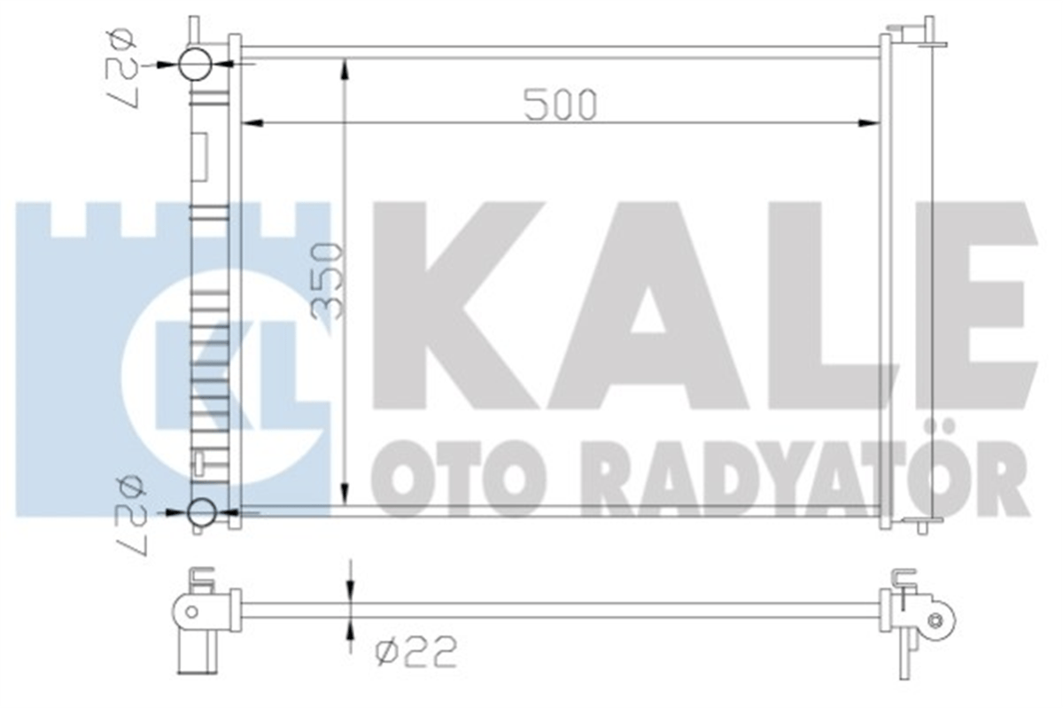 KALE 349500 - Su Radyatörü - Ford Fiesta-fusion
