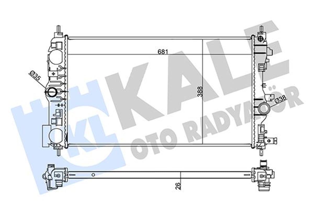 KALE 354115 - Su Radyatörü - Opel Insignia A Zafira C