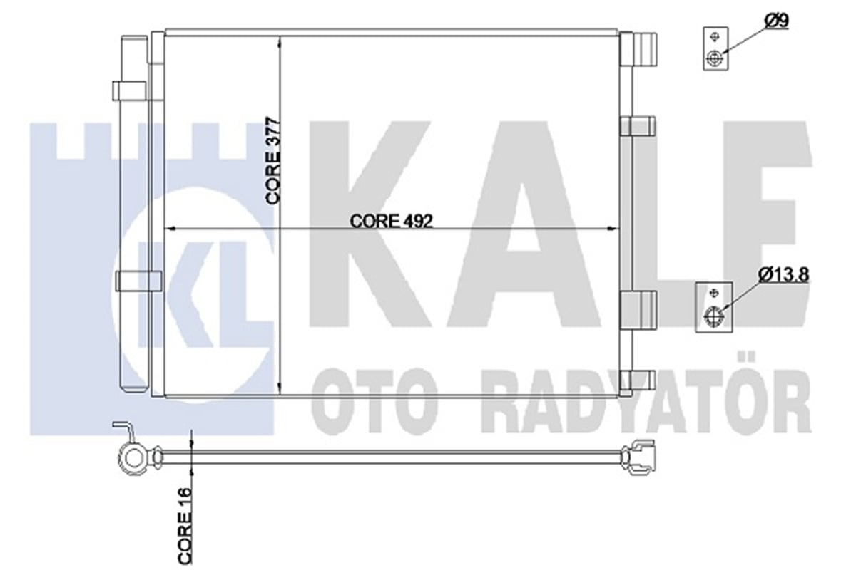 KALE 358225 - Klima Radyatörü - Kore Accent Blue/i20/rio