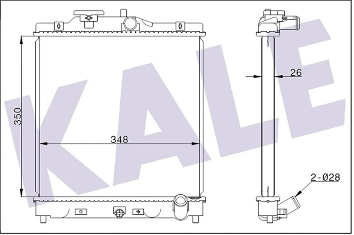 KALE 368800 - Su Radyatörü - Japon Civic (eg, Eh, Ej, Ek, El) Mt : Hrv (gh) Mt 1.6 99-05