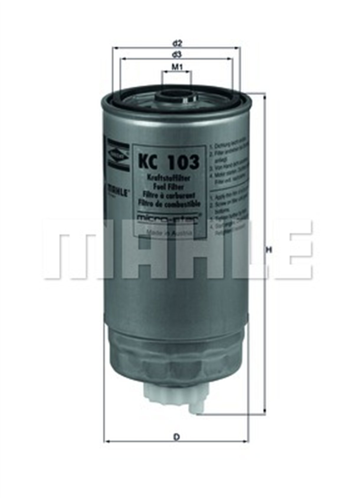 MAHLE KC103 - Yakit Filtresi - Fiat Marea-bravo-punto