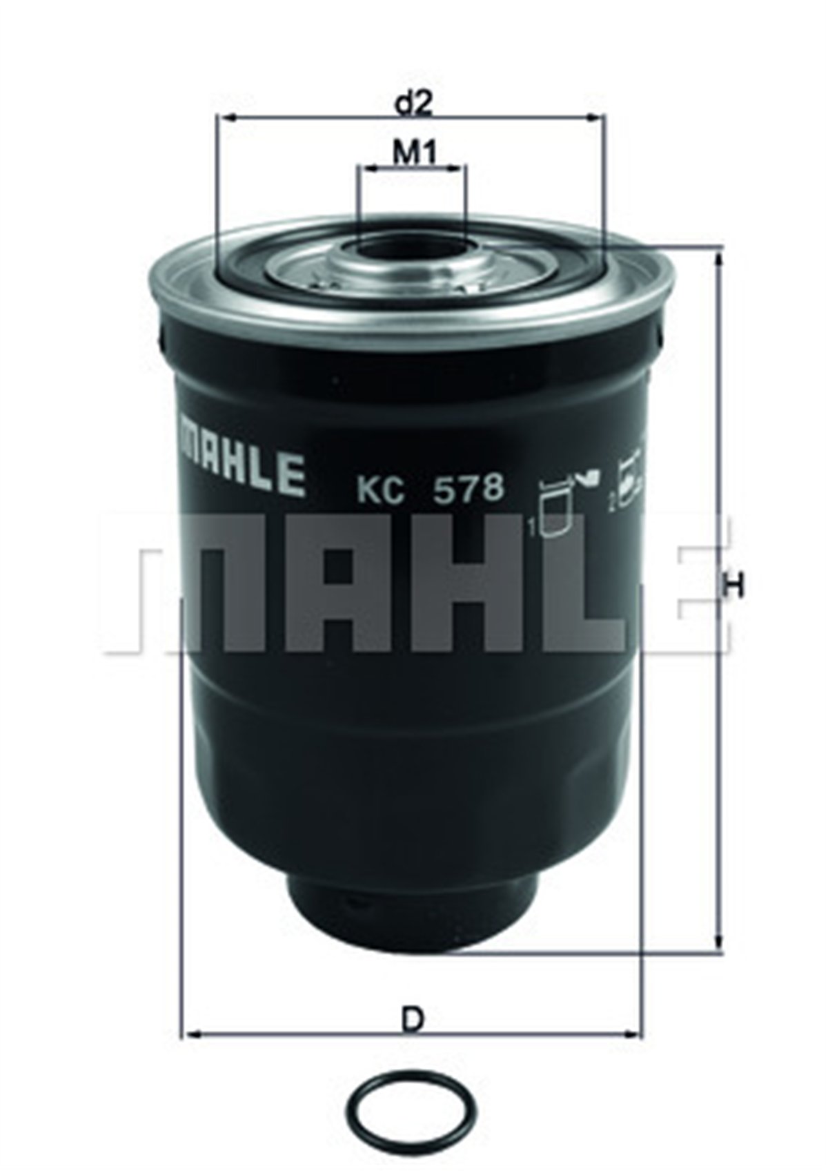 MAHLE KC578D - Yakit Filtresi - Kore Starex/h100 Min/h100 Kmy/galloper