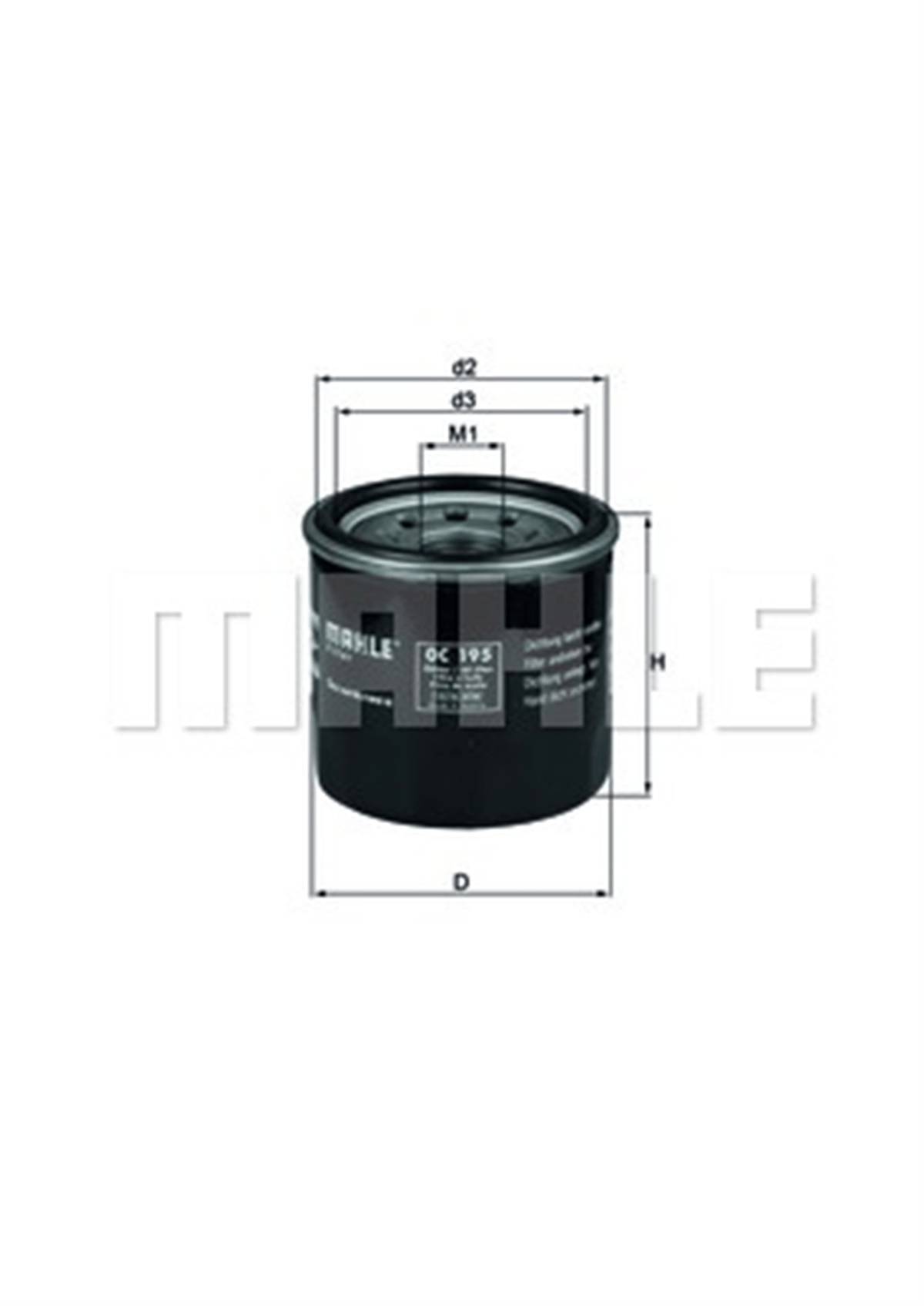 MAHLE OC195 - Yag Filtresi - Japon 323 (bg, Ba, Bj) : 626 (ge, Gf) 1.8/2.0 92-01 : Mazda 3 (bk) 1.6 03-13 : Mazda 2