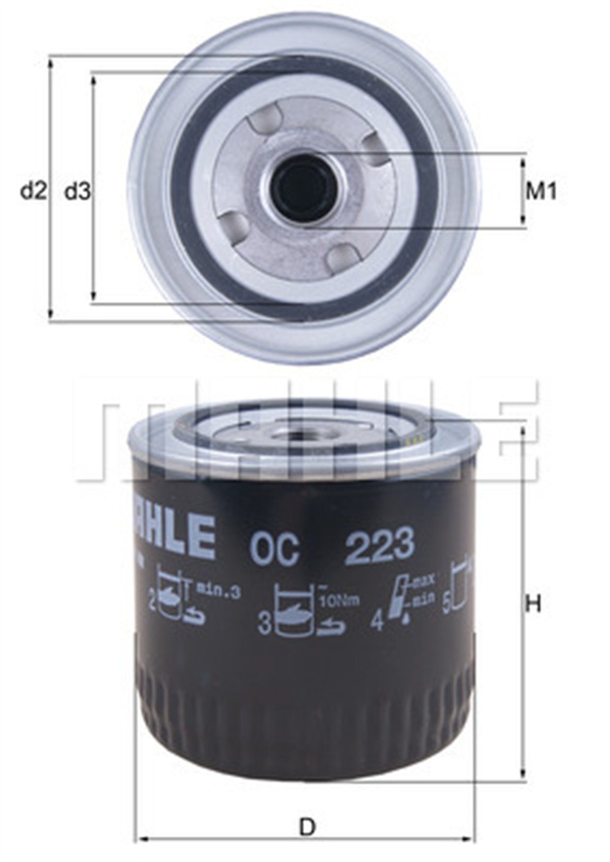 MAHLE OC223 - Yag Filtresi - Renault Clio Ii-iii/kango/megan I-ii/logan/r9/r19/vivaro Movano