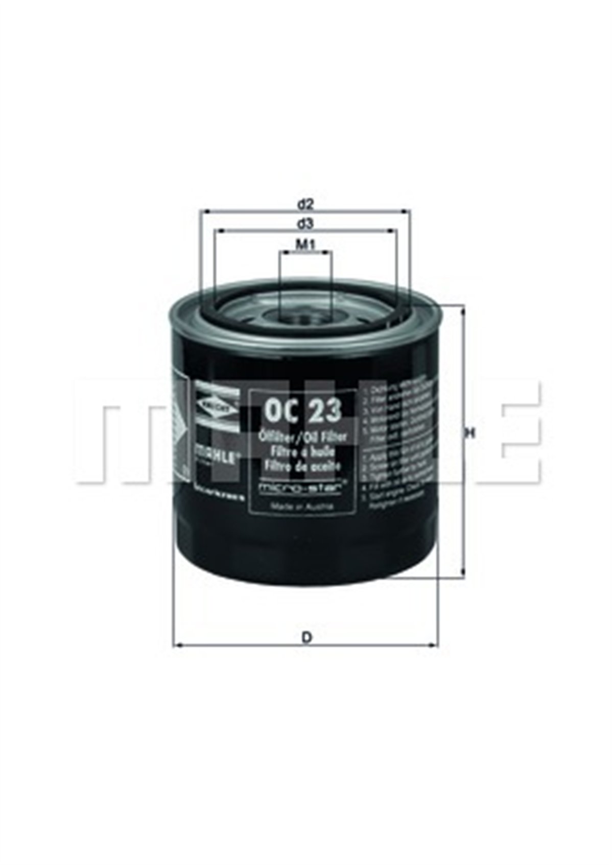 MAHLE OC23 - Yag Filtresi - Ford Taunus/grd/p100/sierra