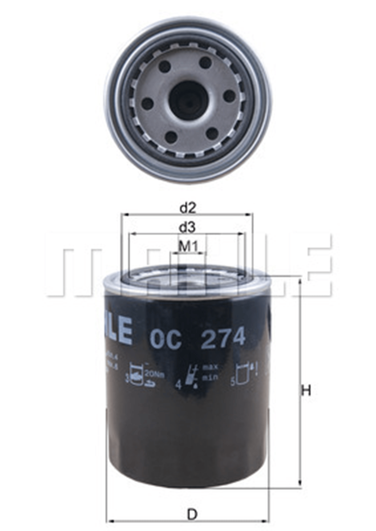 MAHLE OC274 - Yag Filtresi - Japon L200 (k14, K64, K74, Ka, Kb) : L300 (p15) 2.5 D 87-08 : B2500 (uf) 2.5 D 96-98 : E2200 (sr, Sd) 2.2 D 99-06 : Pajero (l0, L1, V4, V6, V7) 2.5 D/2.5 Td 86-06