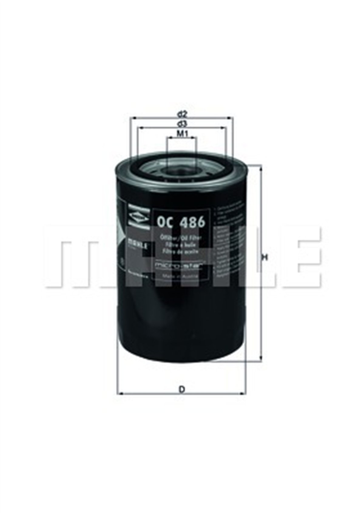 MAHLE OC486 - Yag Filtresi - Fiat Ducato/boxer/jumper