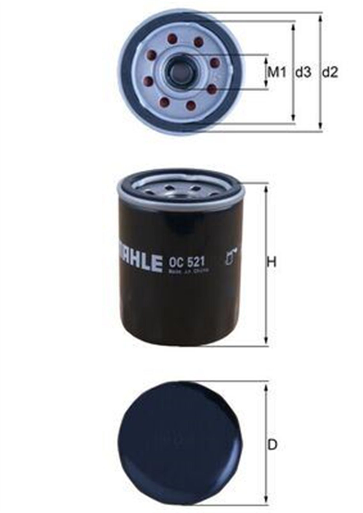MAHLE OC521 - Yag Filtresi - Kore Atoz/i10/i20/picanto/accent Blue 15-