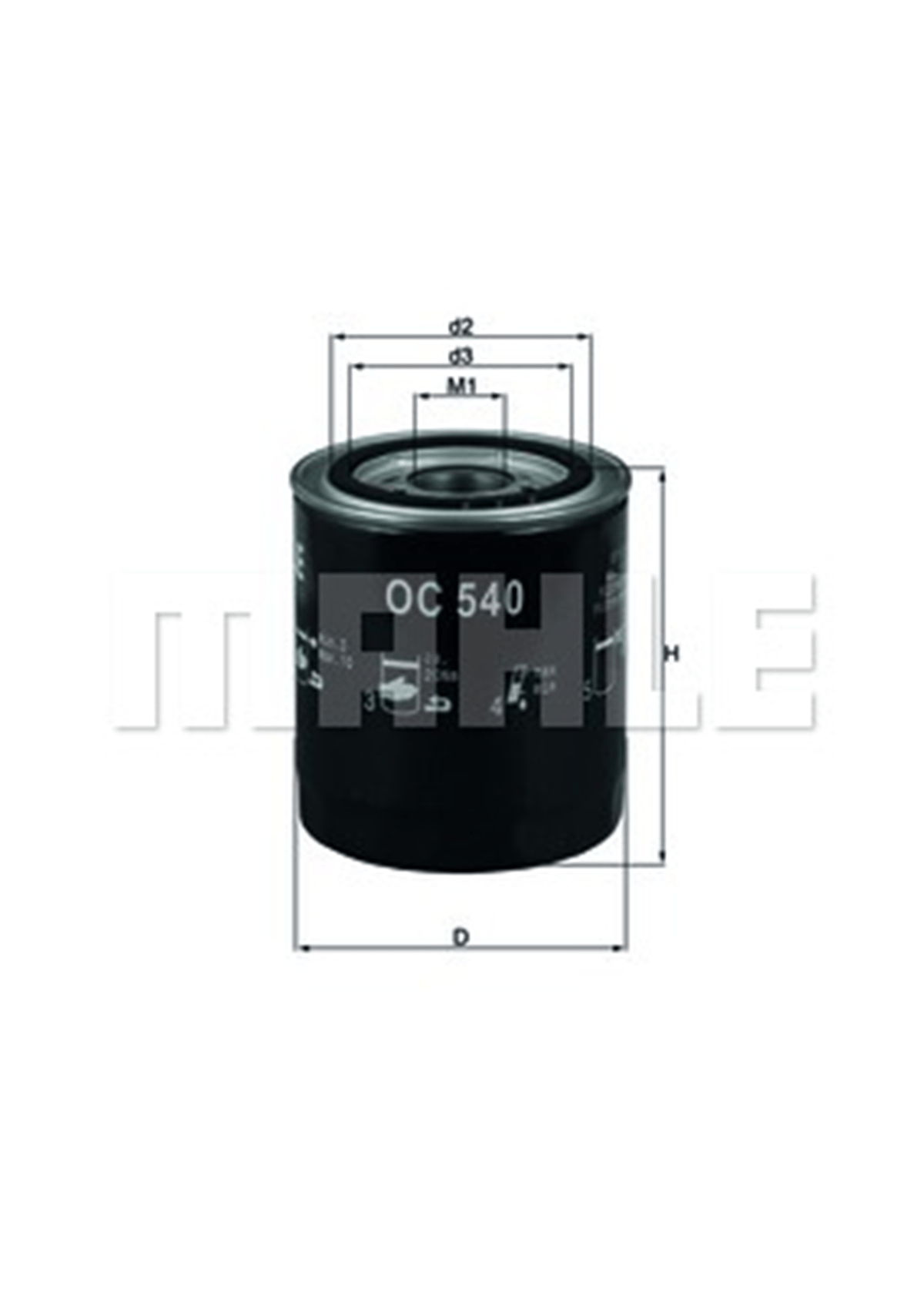 MAHLE OC540 - Yag Filtresi - Kore Starex/h100 Min/h100 Kmy/pregio/hibesta/carnival/k2500/k2700/l200/b2500