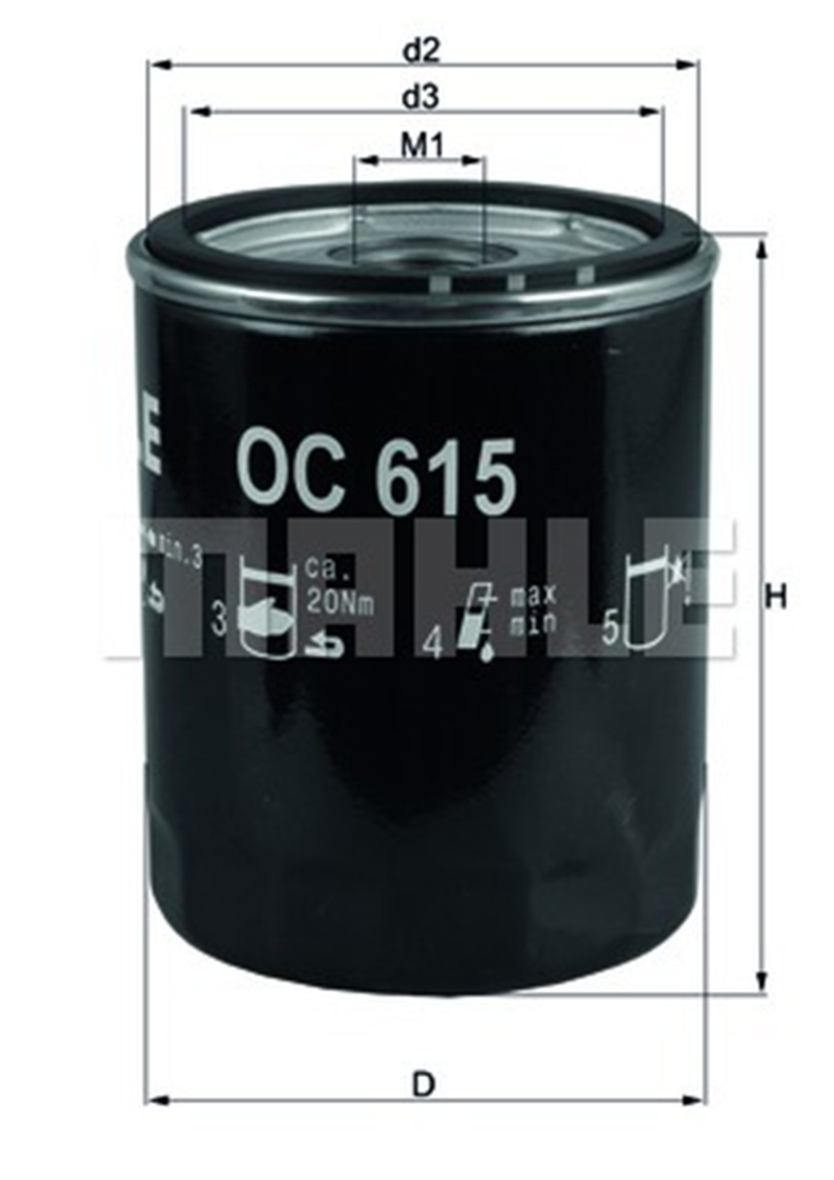 MAHLE OC615 - Yag Filtresi - Ford Ranger/bt50 (un)