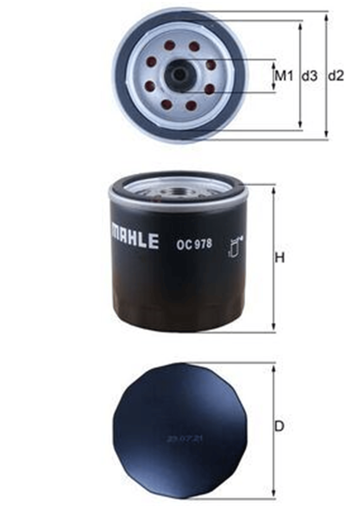 MAHLE OC978 - Yag Filtresi - Renault Clio Iv/ Megane Iv / Captur / Talisman / Dokker / Logan Ii / Sandero/ Qashqa/m