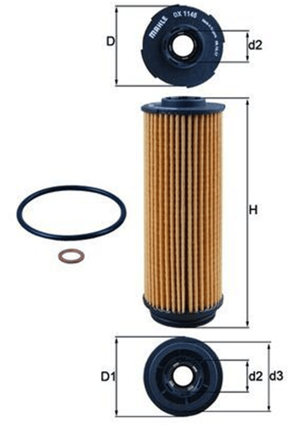 MAHLE OX1146D - Yag Filtresi - Bmw F20-f21-f22-f23-g20-g21-g28-f30-f31-f34-f35-f32-f33-f36-g30-g31-g32-g38-g11-g12-g14-g15-g16-x3 G01-x4 G02-x5 G05-x6 G06-x7 G07-z4 G29