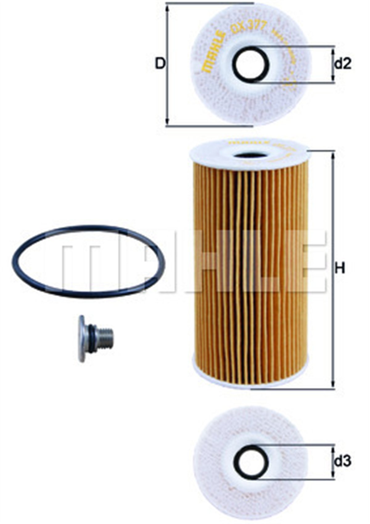 MAHLE OX377D - Yag Filtresi - Kore Ix35/santafe/tucson/sportage/sorento