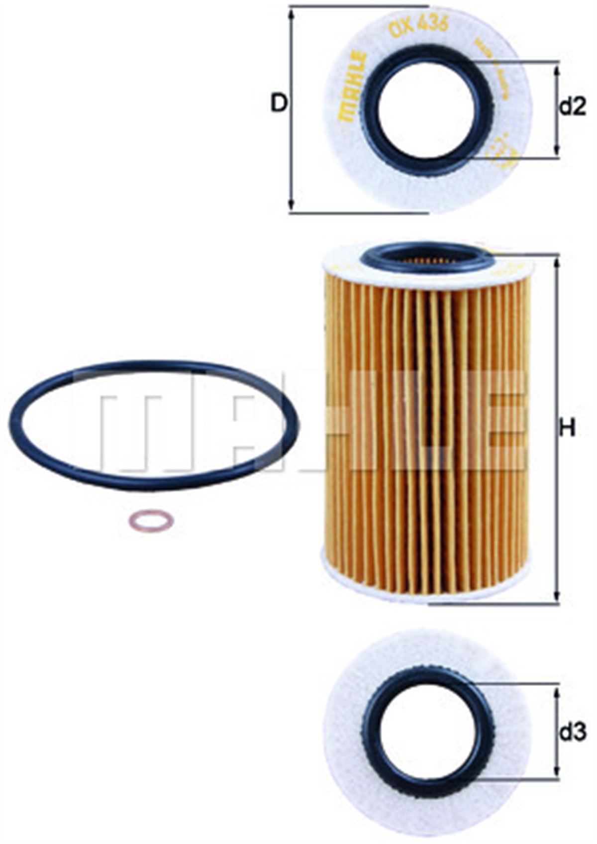 MAHLE OX436D - Yag Filtresi - Kore Santafe/sonata/tucson