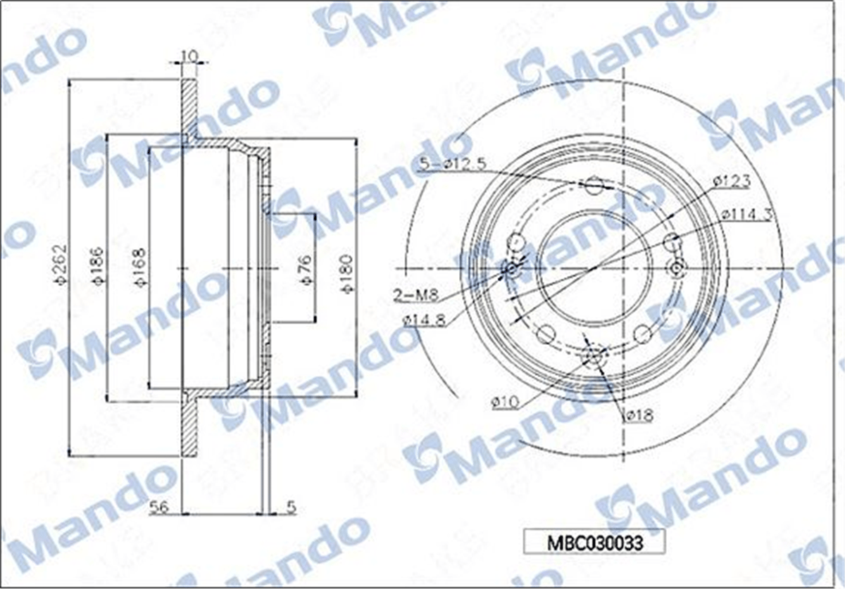 MANDO MBC030033 - Fren Diski Arka - Kore I30/ix35/ceed/sportage