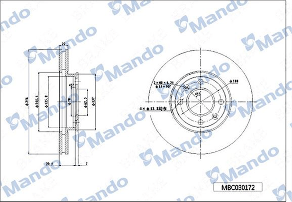 MANDO MBC030172 - Fren Diski Ön - Kore Accent Era/i20/rio